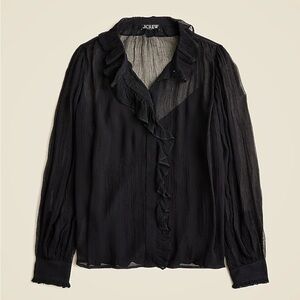J. Crew Ruffle button-up shirt in crinkle chiffon